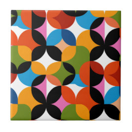 Padrão Abstrato Retro Ousado Moderno de Meados do