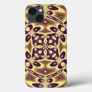 Padrão Abstrato Roxo Dourado Marroquino de Luxo