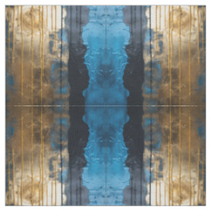 Padrão Abstrato Sem Costura Azul Dourado Tecido