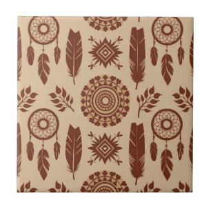 Padrão Abstrato Tribal Boho   Geométrico Terroso