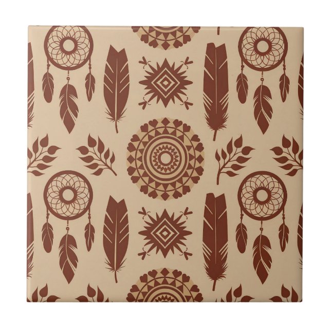 Padrão Abstrato Tribal Boho | Geométrico Terroso (Frente)