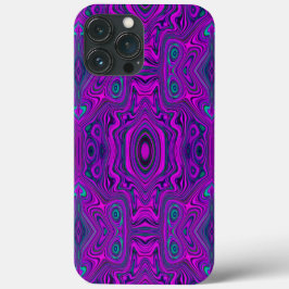 Padrão Abstrato Trippy Retro Magenta e Preto