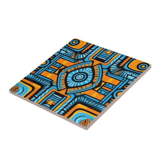 padrão abstrato turquesa e azul (Lateral)