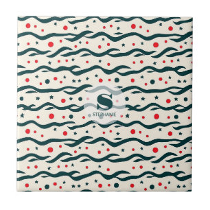 Padrão abstrato Wavy Lines e formas geométricas