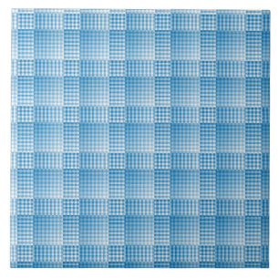 Padrão Abstrato Xadrez Branco Azul