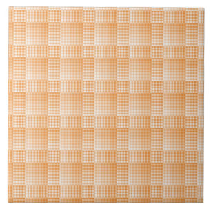 Padrão Abstrato Xadrez Laranja Branco