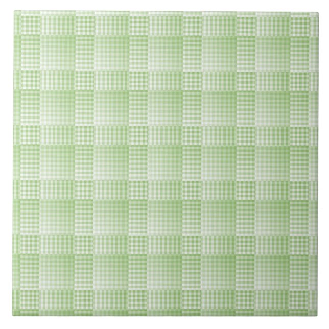 Padrão Abstrato Xadrez Verde Branco (Frente)