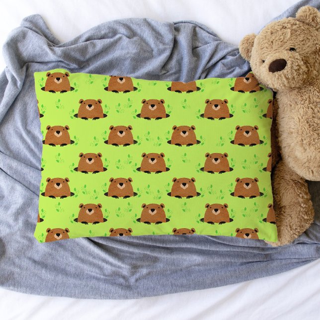 Padrão Adorável de Groundhog Woodland (Super Cute Groundhog Pattern Pillowcase)