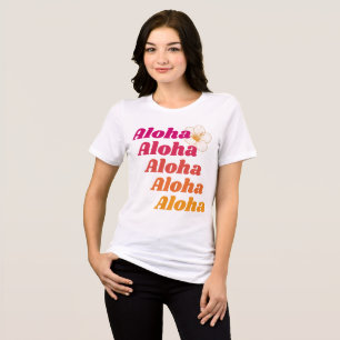 Padrão Aloha Hibisco Rosa Laranja Havaí Floral