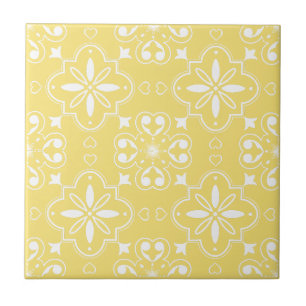 Padrão Amarelo Branco Mediterrâneo Moderno