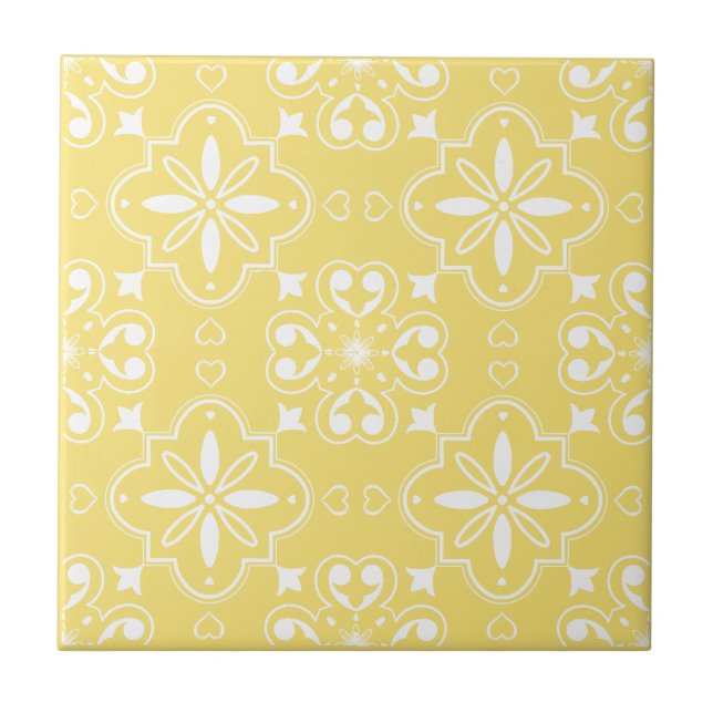 Padrão Amarelo Branco Mediterrâneo Moderno  (Frente)