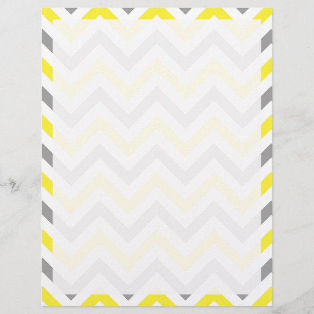 Padrão Amarelo, Cinza Escura Grande Chevron ZigZag (Frente)