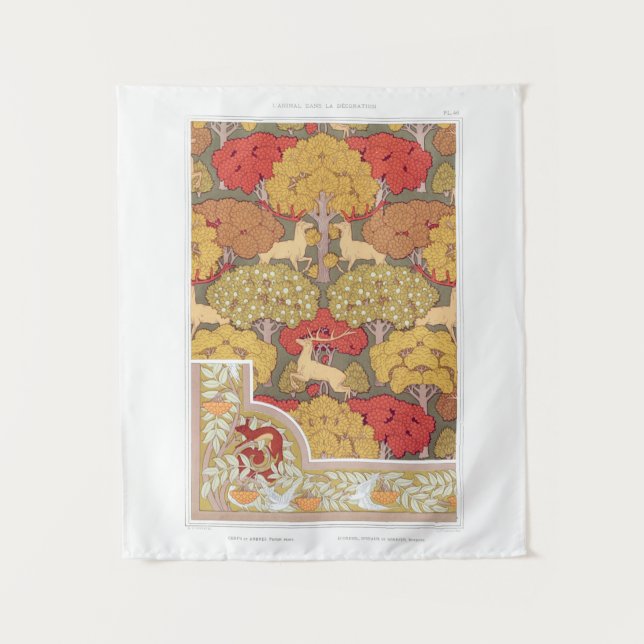 Padrão Animal de Tapeçaria Medieval (Frente)