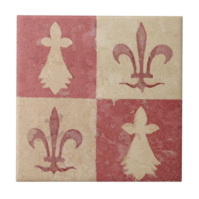 Padrão Antigo Flor de Lis Medieval Francês (Frente)