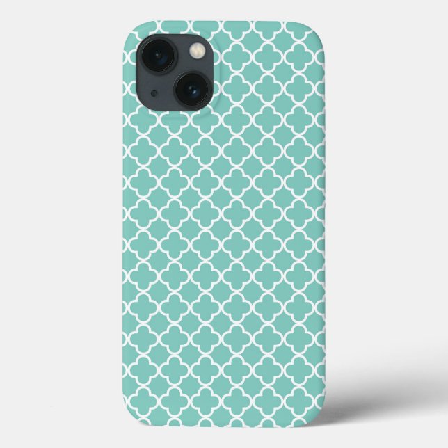 Padrão Aqua Mint Quatrefoil (Verso)
