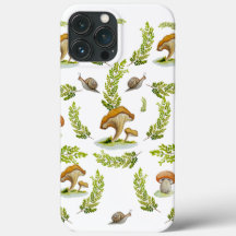 Padrão aquoso com cogumelo florestal desenhado à m