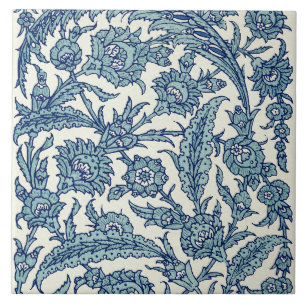 Padrão Árabe Floral de Ornamentado Azul