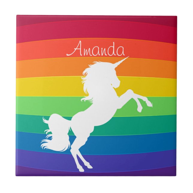 Padrão Arco-íris Unicórnio Branco Personalizado Cu (Frente)