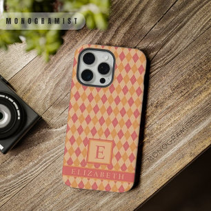Padrão Argyle Laranja Rosa Amarelo Personalizável