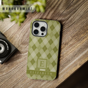 Padrão Argyle Verde Oliva Cinza Salvia Personalizá