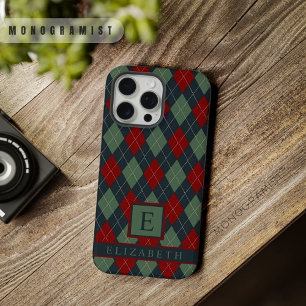 Padrão Argyle Verde Teal Escuro Vermelho Personali