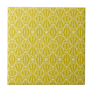 Padrão Art Déco Amarelo Elegante com Motivo de Dia