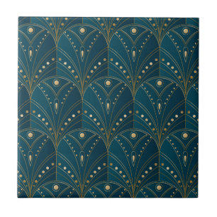 padrão Art Deco com formas geométricas douradas
