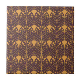 Padrão Art Déco com motivos em forma de leque