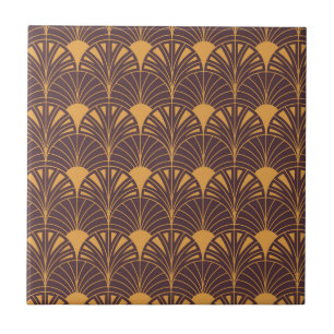 Padrão Art Déco com motivos em forma de leque 