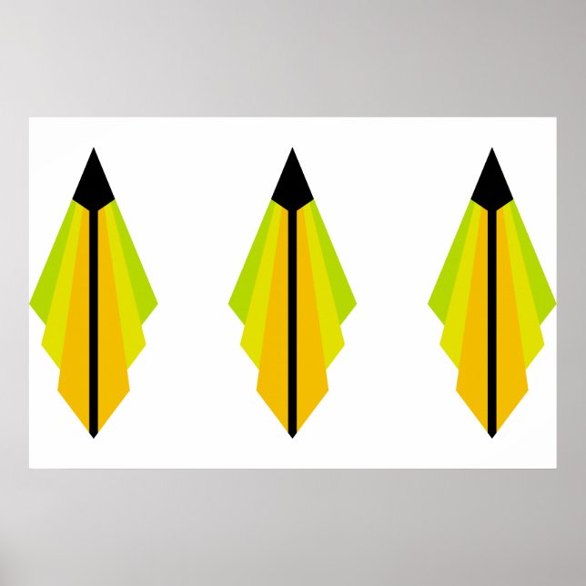 Padrão Art Deco em Amarelo e Poster Limão (Frente)