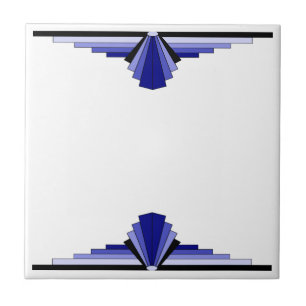 Padrão Art Deco em Azul Profundo