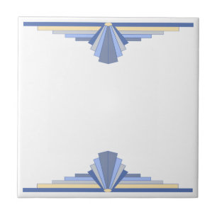 Padrão Art Deco em Cinza azul