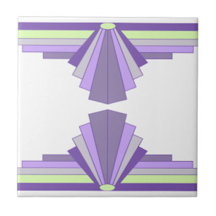 Padrão Art Deco em roxo e verde