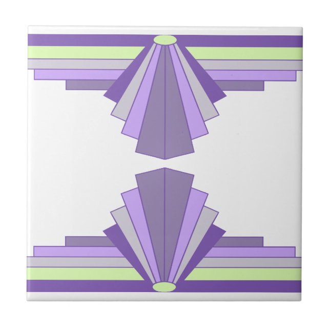 Padrão Art Deco em roxo e verde (Frente)