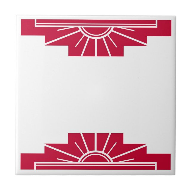 Padrão Art Deco em Ruby Profundo (Frente)