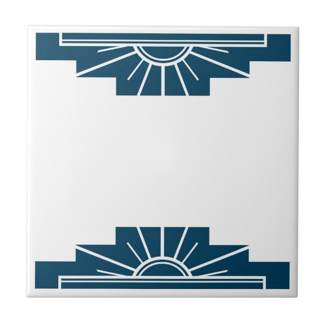 Padrão Art Deco em Teal Profundo (Frente)