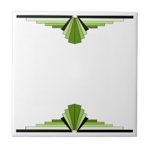 Padrão Art Deco em Verde