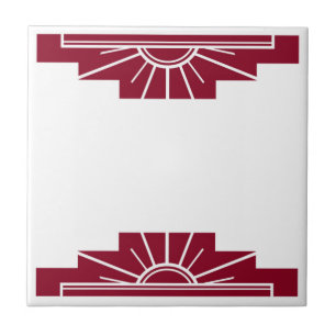 Padrão Art Deco em vermelho