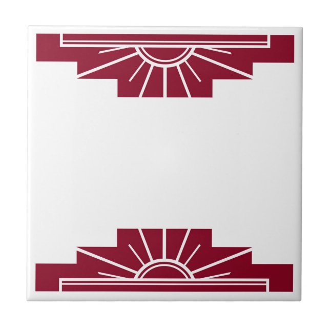 Padrão Art Deco em vermelho (Frente)
