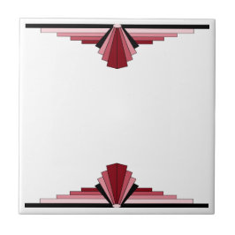 Padrão Art Deco em vermelho