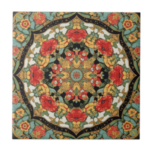 Padrão Art Nouveau Floral Papoulas de William Morr