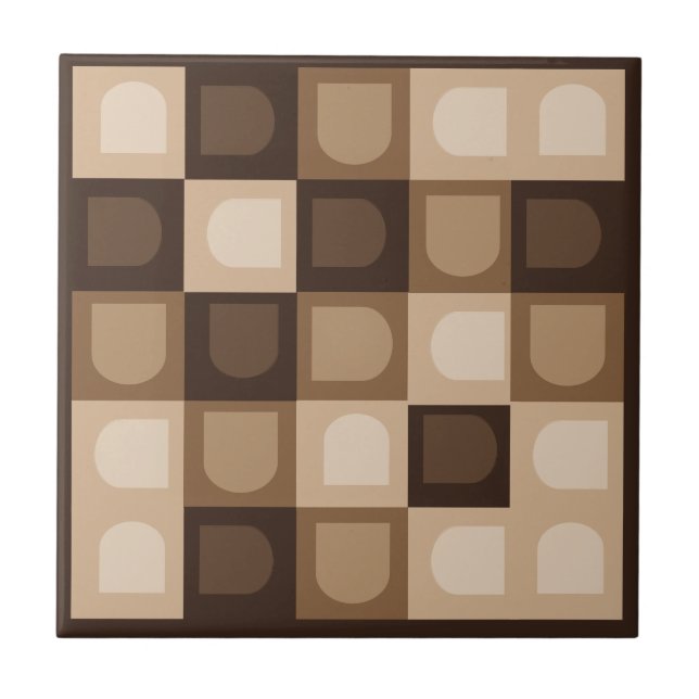 Padrão Asteca Marrom Modern Boho Geométrico (Frente)