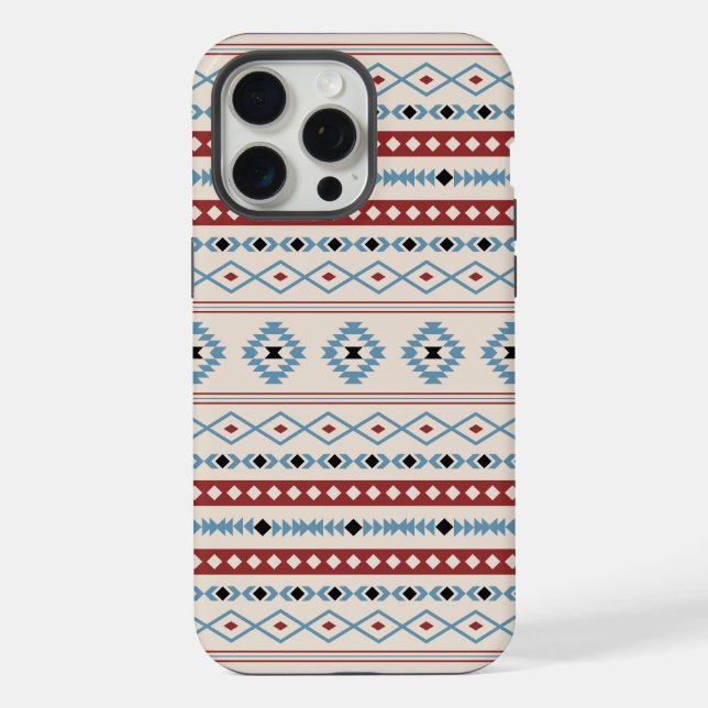 Padrão Aztec Blue Black Cream Mixed Motifs (Verso)