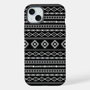 Padrão Aztec Cinza Branca Mistura de Motifs Preta