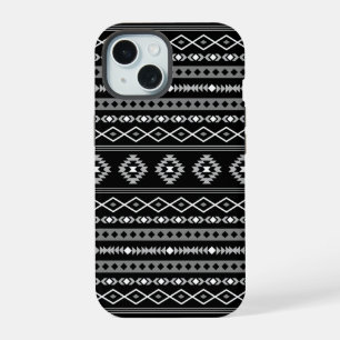 Padrão Aztec Cinza Branca Mistura de Motifs Preta