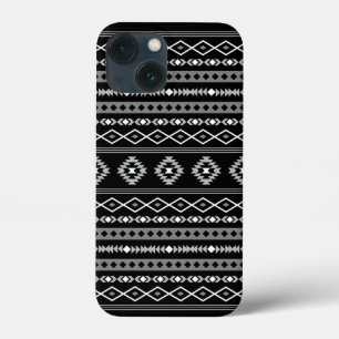 Padrão Aztec Cinza Branca Mistura de Motifs Preta