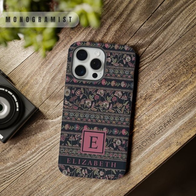Padrão Aztec de cor-de-rosa claro personalizável (Customizable Light Dark Grey Pink Aztec Pattern iPhone Case)