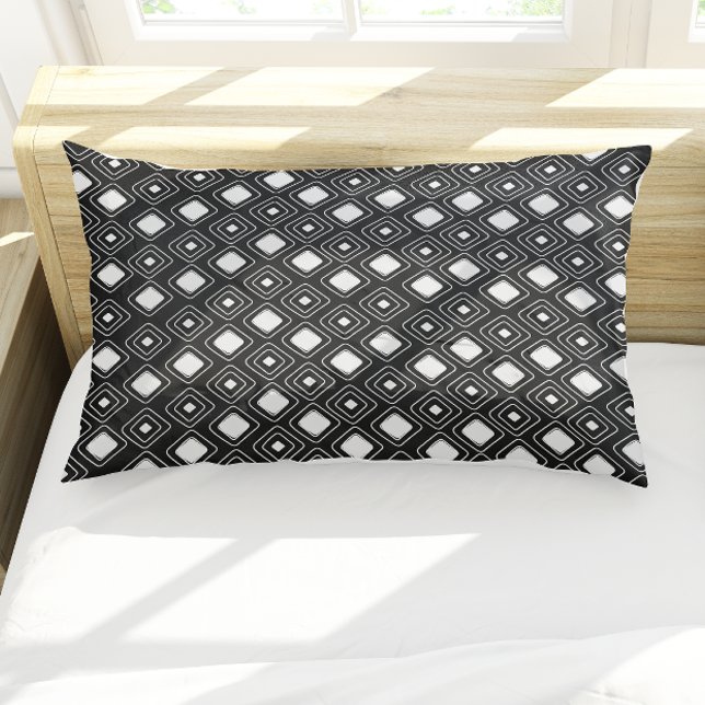 Padrão Aztec Geométrico Tribal de Boho Negro (Boho Black Tribal Geometric Aztec Pattern Pillow Case)
