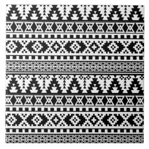 padrão aztec preto branco