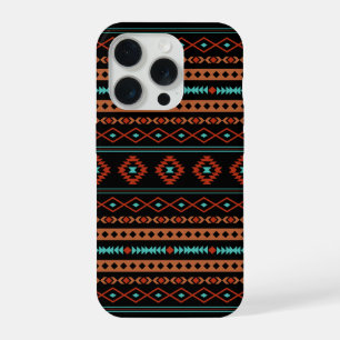 Padrão Aztec Rusts Teal Black Mixed Motifs